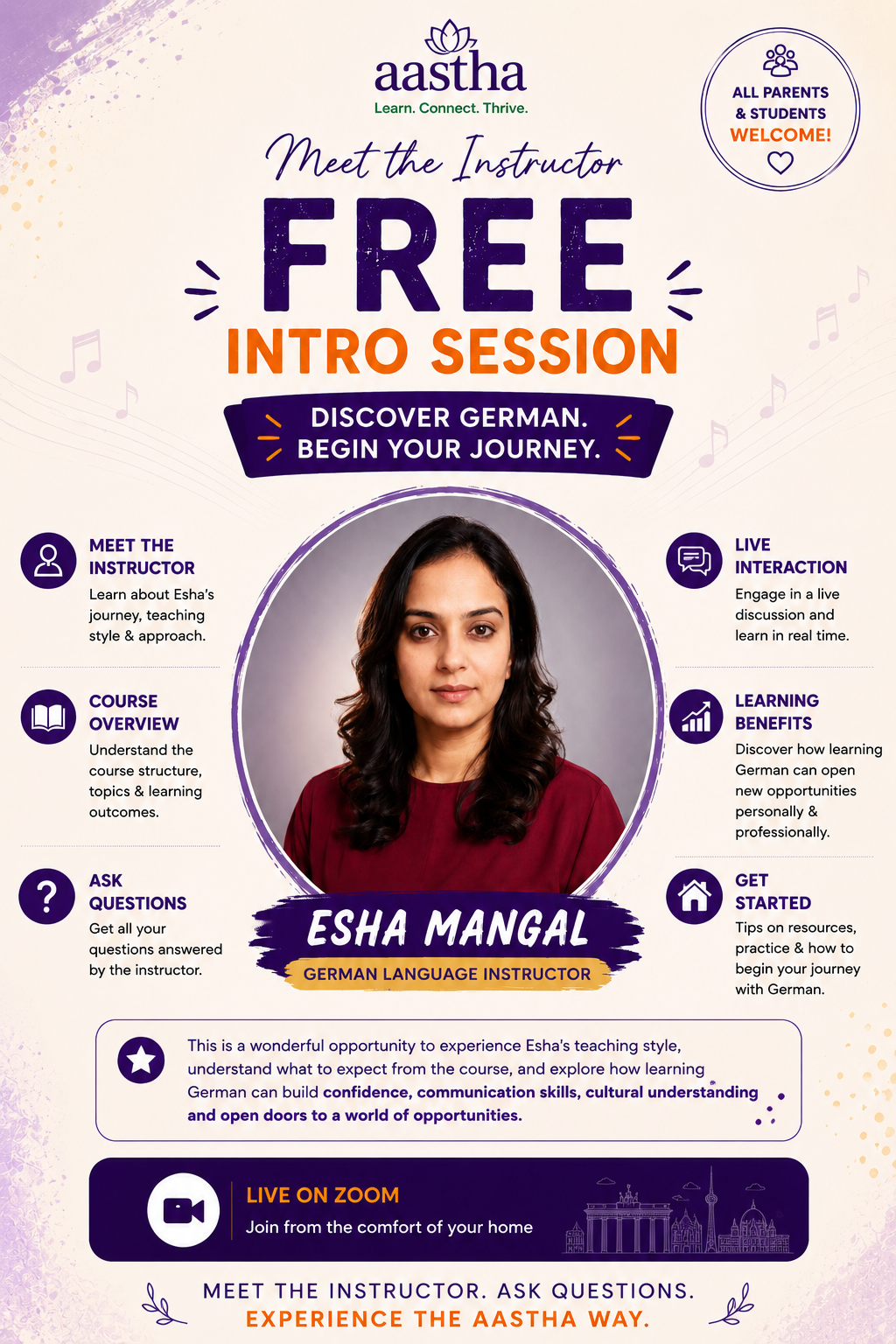Free German Intro Class – Esha Mangal – Meet the Instructor